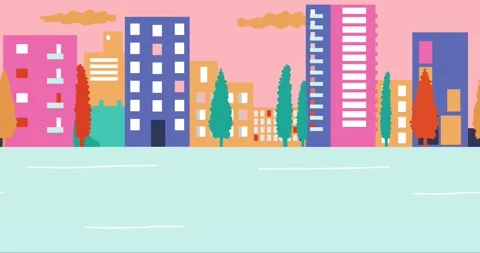 Empty streets in city during summer sunset. Outbreak Coronavirus in city Stock Footage 137404298