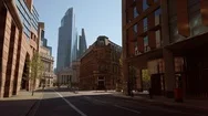 Empty Streets Of The City Of London Financial District Stock Footage