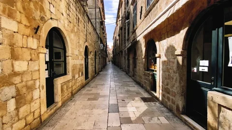 Empty Streets of Dubrovnik Old Town 스톡 동영상 155162773