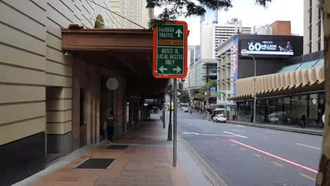 Empty Streets during Lockdown in Brisbane Australia Stock Footage 158127548