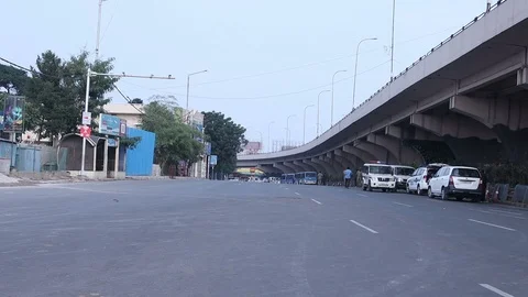 Empty-streets-hyderabad-protest-day Stock Footage 119487383