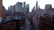 Empty Streets Of Nyc With Skyline Stock Footage