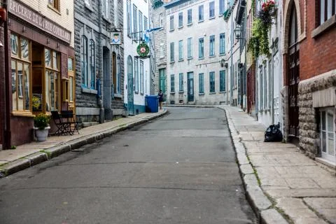 Empty Streets in Old Quebec Stock Photos