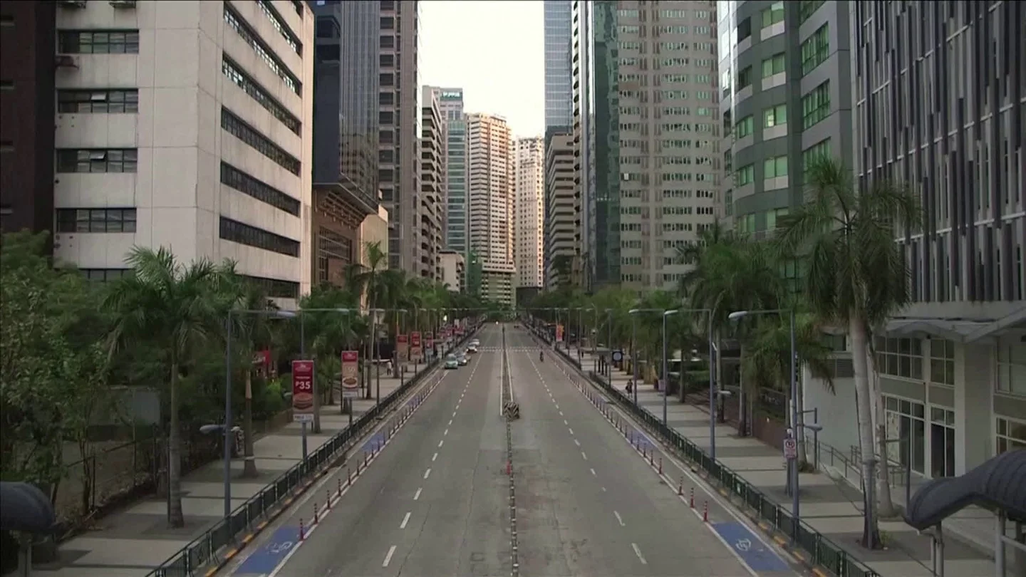 Empty Streets In Philippines Capital After Coronavirus Lockdown Stock Footage