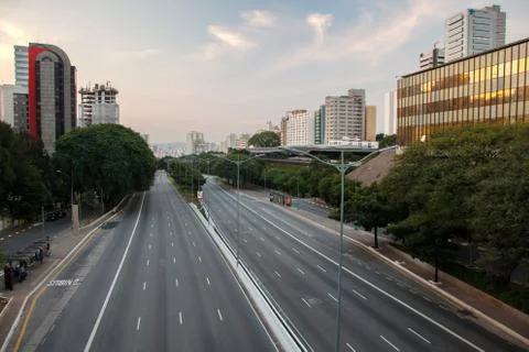 Empty streets in Sao Paulo - Brazil Stock Photos