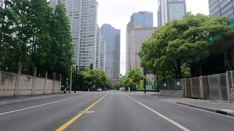 Empty streets in Shanghai is under lockdown Stock Footage 191310502