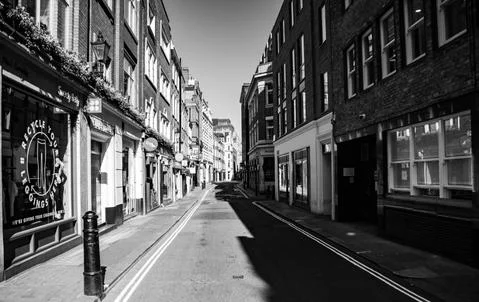 Empty streets of Soho, London during Lockdown 2020 Stock Photos