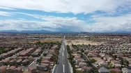 Empty Streets In The Suburbs Of North Las Vegas, Aerial Drone View Stock Footage