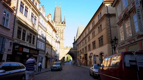 Empty streets on a sunny day closed shops and empty shopping Stock Footage 128420262