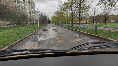Empty Streets of Ugledar, Donetsk Region, April 2022 Vídeo Stock 317219672