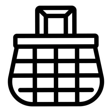 Empty string bag for grocery shopping with square handle Illustration