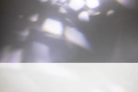 Empty Studio 3d background scene with disco crystal caustic light overlay effect Illustrazione stock