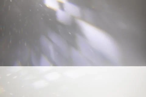 Empty Studio 3d background scene with disco crystal caustic light overlay effect Illustrazione stock