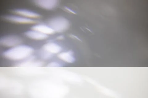 Empty Studio 3d background scene with disco crystal caustic light overlay effect Illustrazione stock