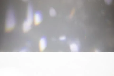 Empty Studio 3d background scene with disco crystal caustic light overlay effect Illustrazione stock