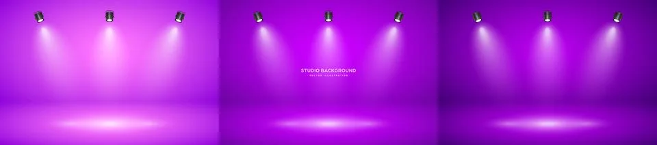 Empty studio abstract background, soft spotlight effect, smooth gradient and Illustrazione stock