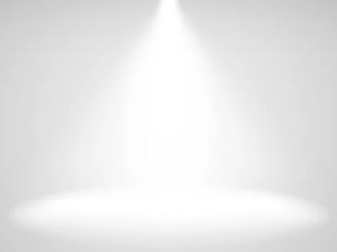 Empty studio with light. Spotlight on white background. Studio room for Stock Illustration