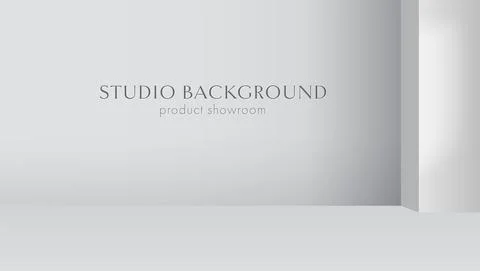 Empty studio with light from window. Gray color. Design of background for Stock Illustration