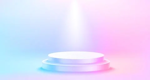 Empty studio with podium. Vector show case template for a product design. V.. Stock-Illustration