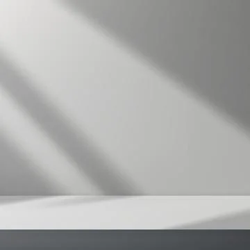 Empty studio room background with light shadow on wall. Illustrazione stock