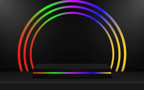 Empty studio. Room background, product display with copy space to showcase .. Stock Illustration