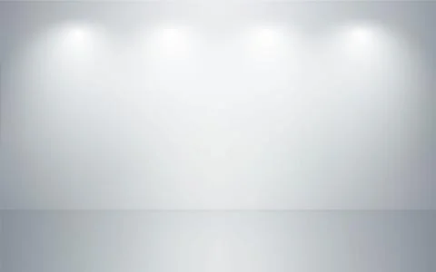 Empty studio room interior. White wall and floor background. Clean workshop f Stock Illustration