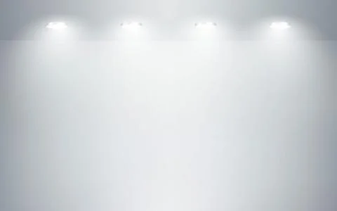 Empty studio room interior. White wall and floor background. Clean workshop f 스톡 일러스트