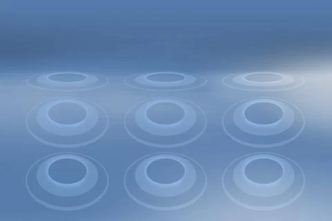 Empty studio space with multiple expanding circles on ground concept series 스톡 일러스트