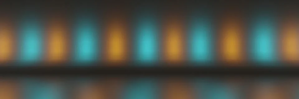 Empty Studio Stage reflection of neon lights panorama 3d rendering Illustrazione stock
