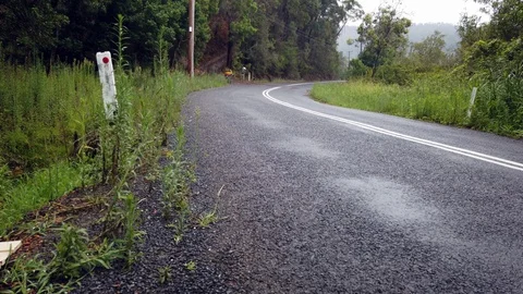 Empty suburban highway Stock Footage 126748859