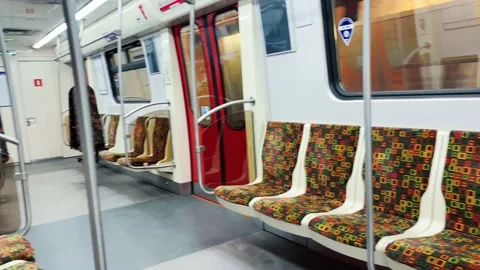 Empty subway car during the Covid-19 pandemic Stock Footage 158746863