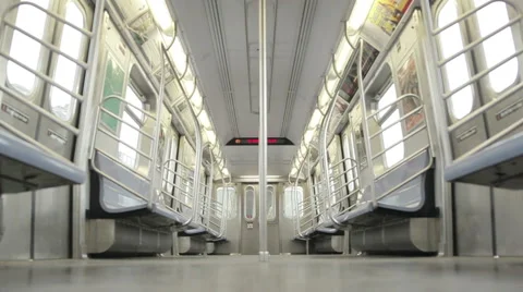 Empty subway car Stock Footage 48984026