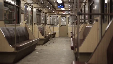 Empty subway car Stock Footage 78808562
