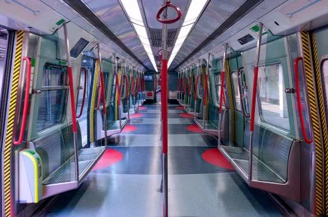 Empty subway car. Stock Photos
