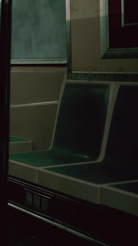 Empty subway car waiting for passengers in a city during evening hours Stock Footage 340636644