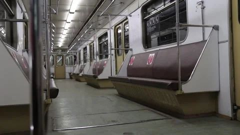 Empty subway car without people Stock Footage 130236417