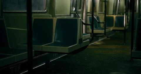 Empty subway carriage during late night commute in urban setting Stock Illustration