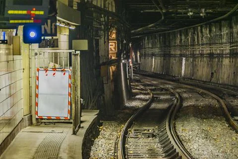 Empty subway night scene, paris Stock Photos