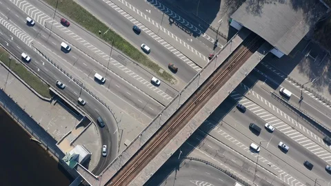 Empty Subway Station Over Highway Stock Footage 128065585
