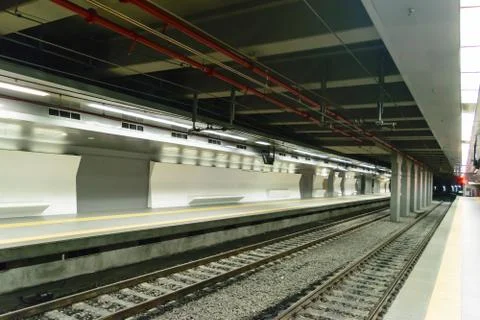 Empty subway station Stock Photos