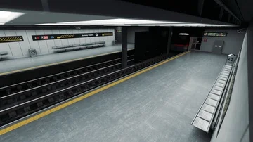 Empty Subway Train Arriving to platform in Railroad Station. Stock Footage 85478074