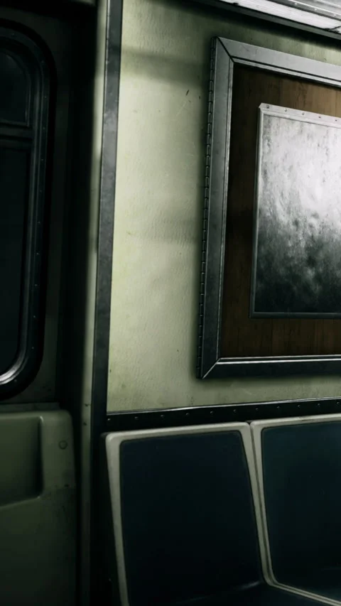 Empty subway train interior in city during early morning hours Stock Footage 334882705