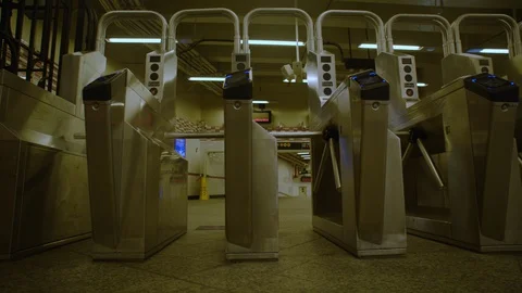 Empty Subway Turnstile Vídeo Stock 129269708