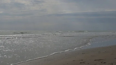 Empty summer beach. Brussa beach, Caorle, Italy Video stock 85396626