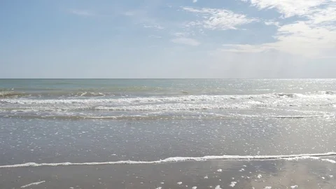 Empty sunny summer beach. Brussa beach, Caorle, Italy Video stock 85398357