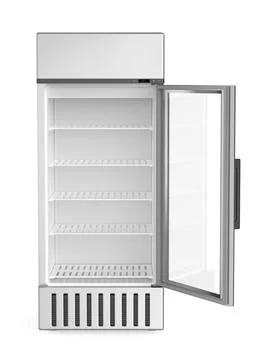 Empty supermarket beverage refrigerator Illustrazione stock