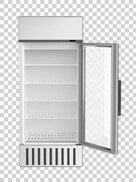 Empty supermarket beverage refrigerator Stock Illustration