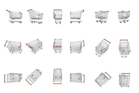 Empty supermarket carts Stock Illustration