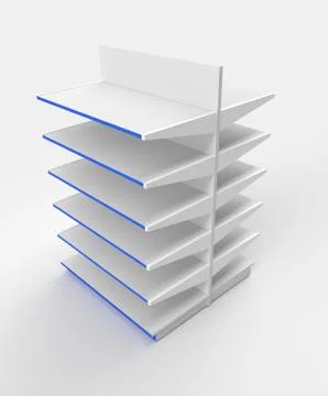Empty Supermarket Shelves Stock Illustration