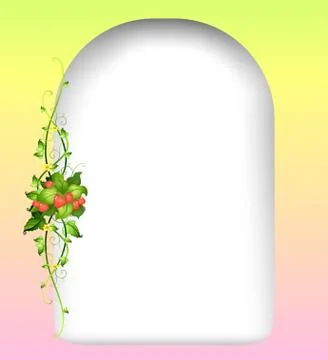 An empty surface with a strawberry plant at the side Illustrazione stock